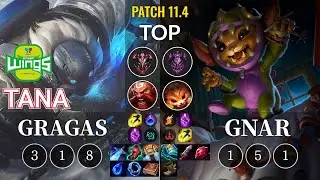 JAG TaNa Gragas vs Gnar Top - KR Patch 11.4