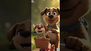 Daddy Dog&rsquo;s Joy Ride with His Puppy! | Heartwarming Pixar-Style Animation | #shorts