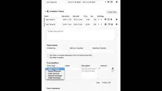 Advanced Event Editor, advanced ticket settings and price modifiers