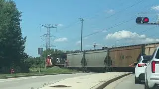 Canadian National train going through Plainfield, Illinois. 