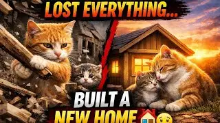 “Their House Was Destroyed 💔 A Mother Cat and Kitten’s Incredible New Beginning”