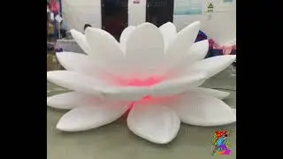 Giant Illuminated Lotus Flower Inflatable (Pink & White) | Elegant Event Decor by Trippy Creations