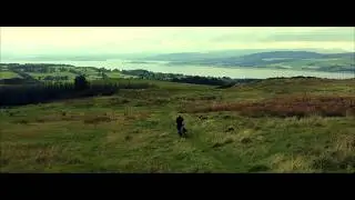 Drone dog walking video