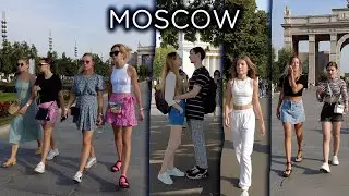 Moscow walk: the last warm day at VDNKh. Russian girls and hot sun