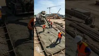 Concretepouring manually concrete casting Concrete pouring manually concrete casting #construction