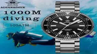 ADDIESDIVE Men's Luxury Watch 1000m diver's watch Waterproof luminous Sapphire Glass reloj homb