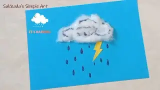 Rain craft⛈️/ Rain cloud craft / How to make cloud with cotton / monsoon craft ideas