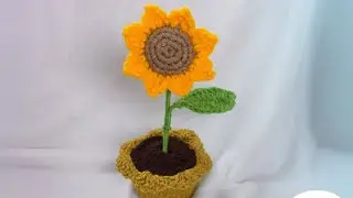 Crochet sunflower pot part 2/part 3  pot and soil making