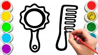 Mirror and Comb Drawing, Painting & Coloring For Kids and Toddlers_ Child Art