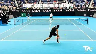 AO26: Alcaraz Vs Fritz: Court Level Groundstroke + Volley 4K 60FPS