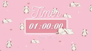🐰 Focus Timer for Studying & Productivity | 1 Hour | Soft Pink Aesthetic + Music