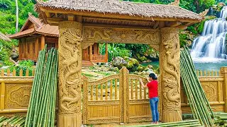 Building a Strong Bamboo Fence and Gate for a Forest Farm | Forest Craft