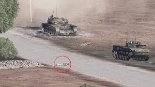 Combat Footage: Entire Russian column destroyed by drone guided artillery | ARMA 3: Milsim