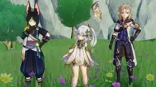 Genshin Impact 3.5 - Albedo and Tighnari Location During Windblumes Breath Event (Cut Scene)