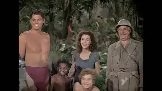 Tarzan's Secret Treasure Johnny Weissmuller Maureen O'Sullivan scene colorized remastered 4k