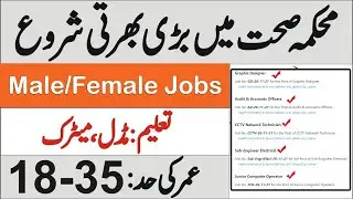 Health Department jobs 2021 || New Job  vacancies  || Male/Female