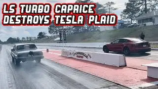 BOOSTDOCTOR TURBO LS CAPRICE ON 24&rdquo; RIMS DESTROYS TESLA MODEL S PLAID IN A SHOOTOUT RACE!!!