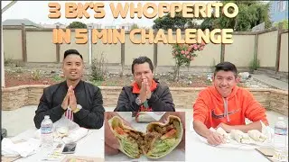 BURGER KING'S 3 WHOPPERRITO IN 5 MIN CHALLENGE! EAT OFF |