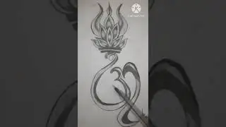easy Shiv Shankar trishul with om tattoo drawing #shorts #sketchwithfun
