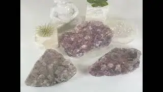 PURPLE CUBIC FLUORITE CRYSTAL CLUSTER ON MATRIX | YOU CHOOSE