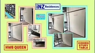 Hidden Study Table.iNZ CondoEC @CCK HWB Queen Hidden Bed / Wall Bed +Top Storage. HWB HUB.HDB.BTO.EC
