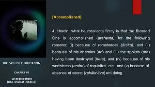The Path of Purification (Visuddhimagga) Chapter 7: Six Recollections (Passage 1 to 25)