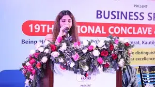 Best Anchor Ria Mittal hosting National Conclave & Awards for Business Sphere Magazine.