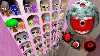 DESTROY MR SUN MOON TREE FUN COMPUTER EVOLUTION ALL SPRUNKI FAMILY SONG in ABYSS POOL Garry's Mod
