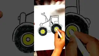 🚜 Easy Tractor Drawing and Coloring for Kids |  Simple Step-by-Step Tutorial! #tractor #easydrawing