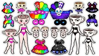 Радужная против чёрной BALELRINA Беременная 🌈 Наряды для мамы и дочки Барби | Поделки из бумаги и...