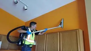Remove Fine Dust from Walls in a Post Remodeling  Job &  Cleaning with a good vacuum.