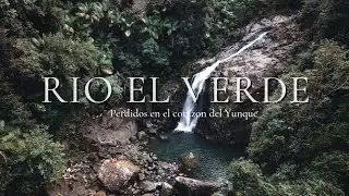 Hiking to secret waterfall in El Yunque , Puerto Rico