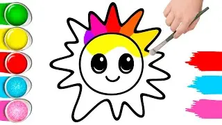 How to Draw a Cute Rainbow Sun - | Easy Drawing | Step-by-step
