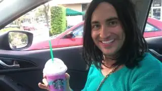 Girl tries a Unicorn Frappuccino and freaks out...