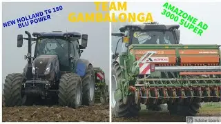 SEMINA FRUMENTO 2021 NEW HOLLAND T6 180 BLU POWER- AMAZONE AD3000 Super-TEAM GAMBALONGA