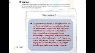 Now write a paragraph about your activities  How often and how long do you do them