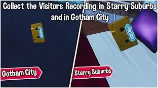 Collect the Visitors recording in starry Suburbs and in Gotham city | Overtime Challenge | Fortnite