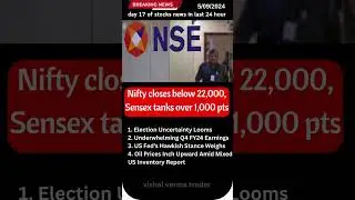 nifty falls 345 points sensex over 1000 pts crash #banknifty #nifty #stockmarket #shorts