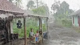 Rain Sounds for Sleeping - Sound of Heavy Rainstorm & Thunder in the Misty Forest At Night