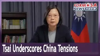 Tsai underscores cross-strait tensions in speech at Hudson Institute event