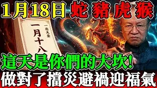 屬蛇、豬、虎、猴的朋友注意了！1月18日是你們的“大坎”，做對這件事，擋災避禍迎福氣#曾仕強 #曾仕強教授 #曾仕強演講 #中國式管理 #易經 #易經智慧 #國學 #中華文化 #2026年運勢