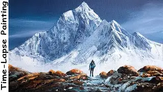 Acrylic Landscape Painting in Time-lapse | Realistic Mountain Painting | Art Candy Nepal