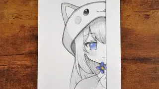 **[NEW] How to Draw Peeking Anime Girl with Cute Hoodie