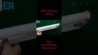 Modify old fluorescent tube using  broken energy savor bulb. #restoration #diy #electronics