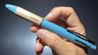 UNI JETSTREAM x KARIMOKU STEEL BLUE ENGLISH WALNUT ปากกา มัลติเพ็น ด้ามไม้วอลนัท