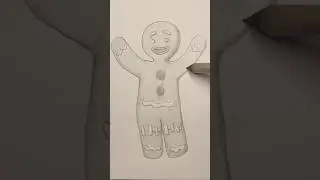 Draw a gingerbread man! Easy drawing lesson.