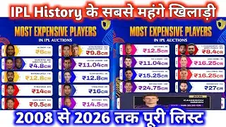 2008 से 2026 तक IPL के सबसे महंगे खिलाड़ी 😱 | Most Expensive Player List IPL Auction Highest Price 