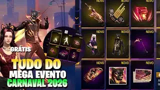 TODAS AS NOVAS SKINS DO NOVO MEGA EVENTO DE CARNAVAL 2026 FREE FIRE! SHOW AO VIVO E MUITO MAIS!!