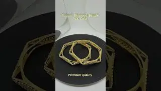 Real Natural Diamond Bangle in 18K Gold