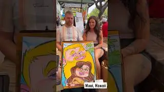 Happy honeymoon caricature for this couple #art #hawaii #maui #caricature #lahaina #artist